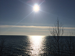 a sunset view over lake superior