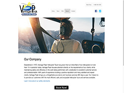 Vantage Peak Helicopter Tours's website about page