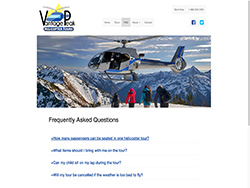 Vantage Peak Helicopter Tours's website fac page